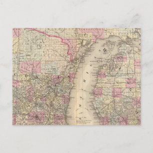 Michigan, Wisconsin Vykort