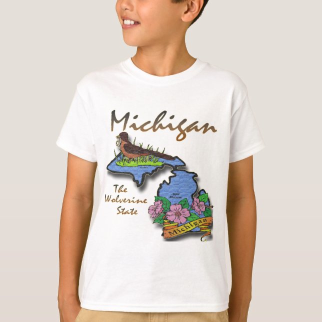 Michigan Wolverine State Robin Apple T-shirt (Framsida)