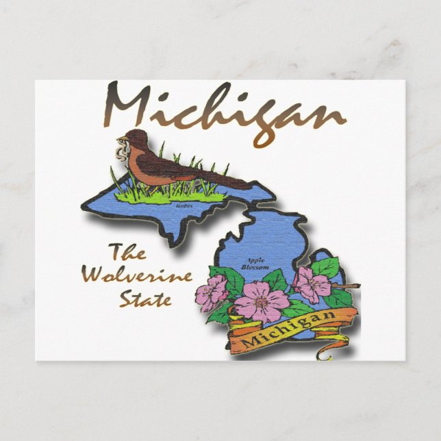 Michigan wolverinen statliga Robin Apple Vykort (Framsida)