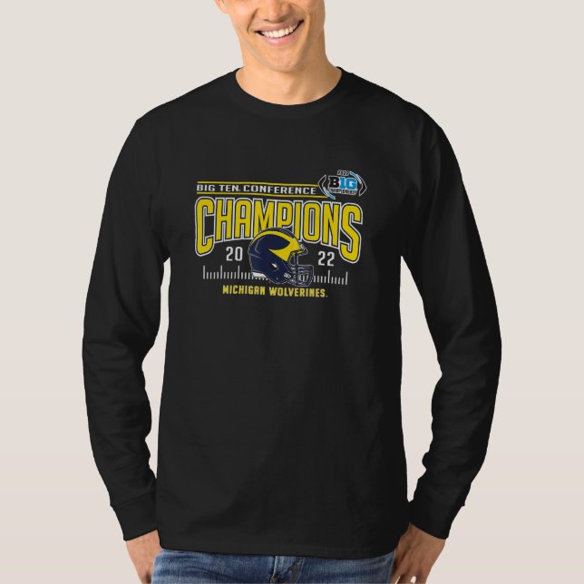Michigan Wolverines Big Ten Champs 2022 Helmet T Shirt (Framsida)