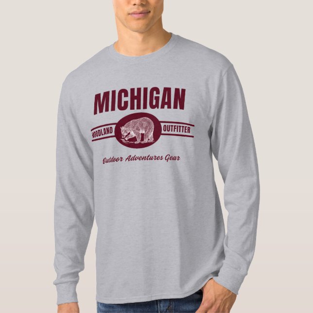 Michigan Woodland Outfitter Mens T-Shirt (Framsida)