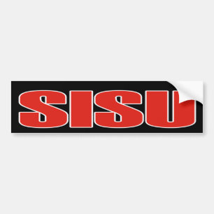 Michigan Yooper Sisu Red/Black Bumper Sticker Bildekal