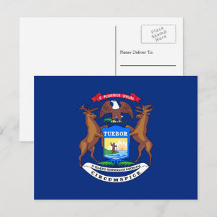 Michigander Flagga, Flagga Michigan Vykort