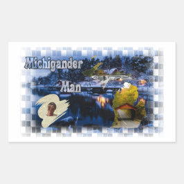 Michigander Man Winter! Rektangulärt Klistermärke