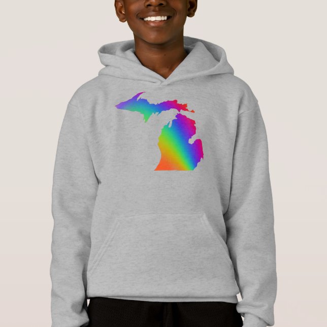 Michigander rainbow kärlek är kärlek färgad t shirt (Framsida)