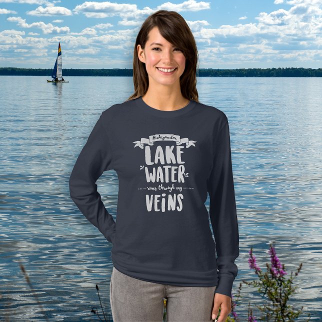 Michigander - Sjö Vatten Springa Thru My Veins T-S T Shirt (Skapare uppladdad)