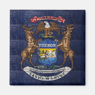 Michiganflagga i registreringsskyltar magnet