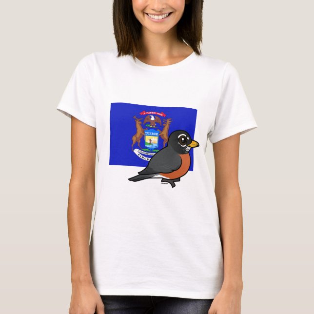 Michigans delstat: American Robin T-shirt (Framsida)