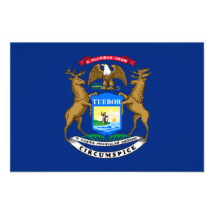 Michigans delstatsflagga fototryck
