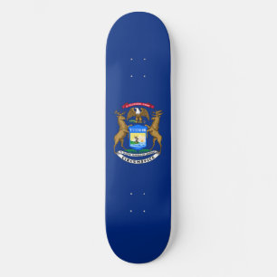 Michigans delstatsflagga mini skateboard bräda 18,5 cm
