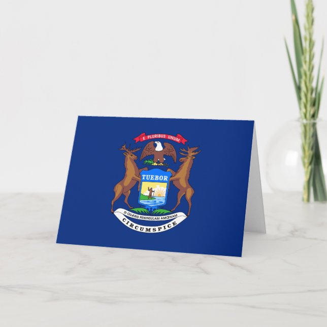 Michigans flagga kort (Framsida)