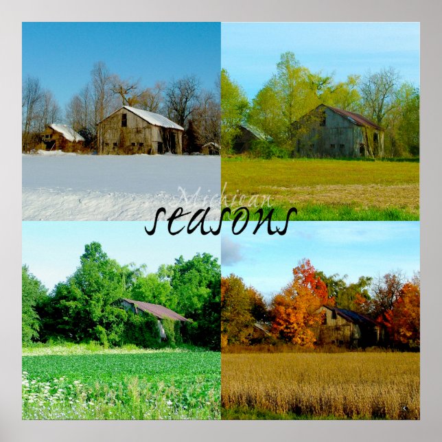 Michigans fyra sektioner poster (Framsidan)