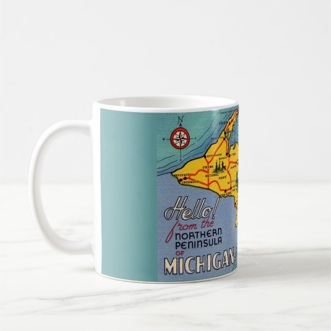 Michigans norra Peninsula Karta Kaffemugg (Vänster)