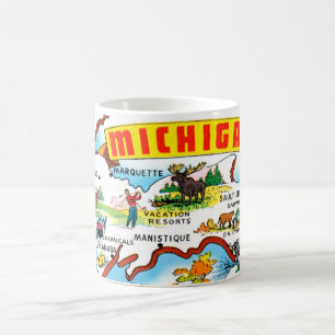 Michigans övre halvägar karta kaffemugg