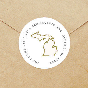 Michigans statliga Returetiketter Runt Klistermärke