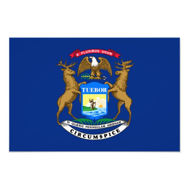 Michigans statsflagga fototryck (Framsidan)