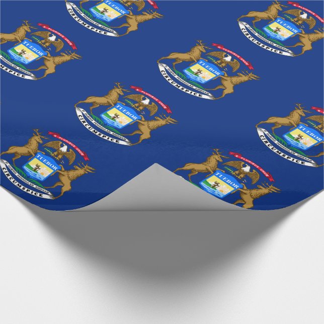 Michigans statsflagga presentpapper (Hörn)