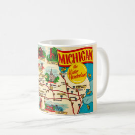 Michigans Vatten Wonderland Karta Kaffemugg