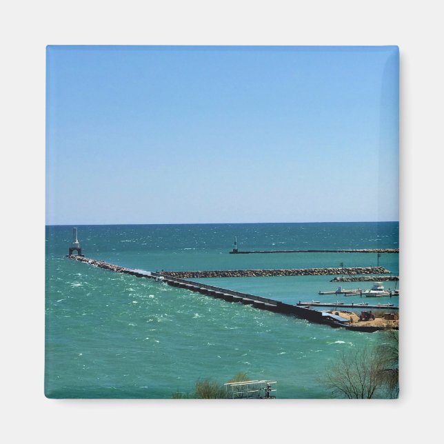 Michigansjön, Port Washington, Wisconsin Magnet (Framsidan)
