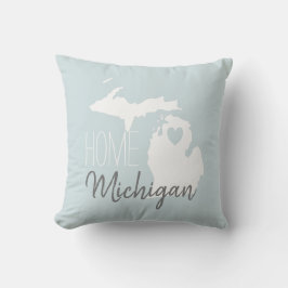 Michiganska staten karta kärlek kudde