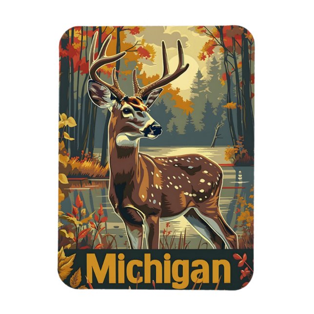 Michiganskäggig hjort magnet (Vertikal)