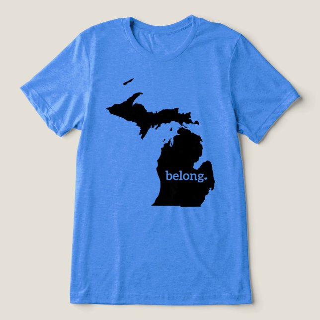 Michiganstaten Karta Belong T Shirt (Design Framsida)