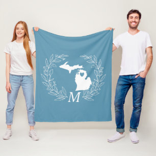 Michiganstaten karta, monogram för löv av andedr fleecefilt