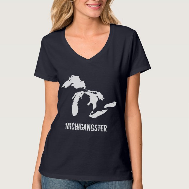 Michiganster Baby Mörk Färg Funny Michigan Tee Shirt (Framsida)