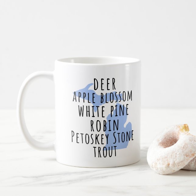 Michigansymboler Mittstaten Kaffe Mugg (Med munk)
