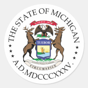Michigantecken Runt Klistermärke