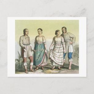 Michoacan indians i traditionell dräkt, Mexiko ( Vykort