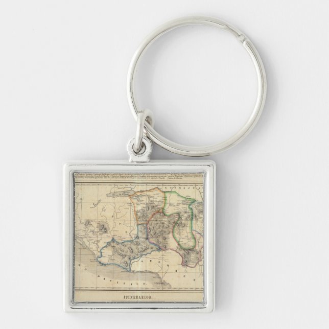 Michoacan, Mexiko 2 Fyrkantig Silverfärgad Nyckelring (Framsidan)