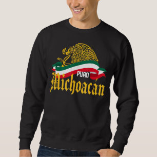 Michoacán Mexiko Puro Michoacán Gult Eagle Flagga Lång Ärmad Tröja