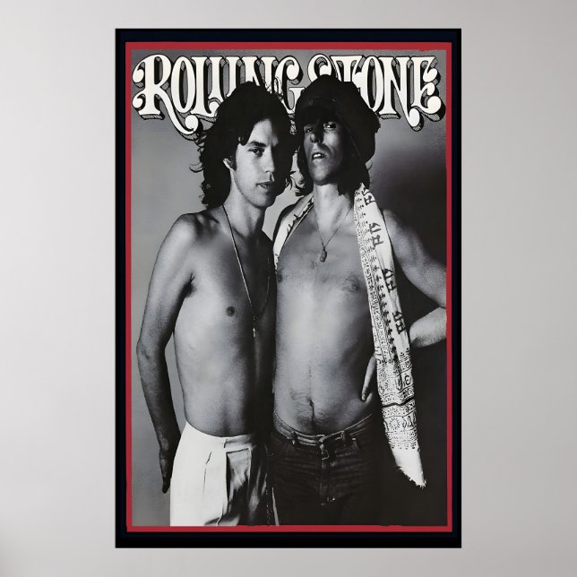 Mick Jagger Kieth Richards 1975 Rolling Stone Poster (Framsidan)