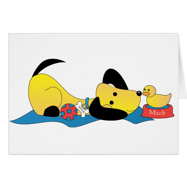 Mick och Faithful Henry Hälsningskort (Framsidan Horizontal)