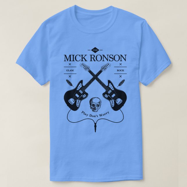 Mick Ronson Guitar Vintage Logo T Shirt (Design framsida)