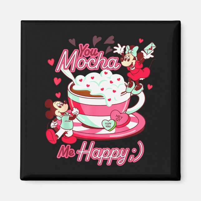 Mickey Amp Minnie Valentines Day You Mocha Me H  Magnet (Framsidan)