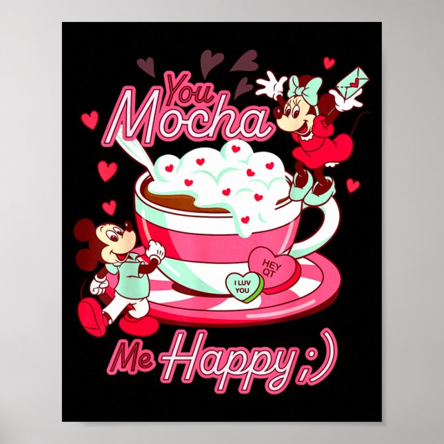 Mickey Amp Minnie Valentines Day You Mocha Me H  Poster (Framsidan)