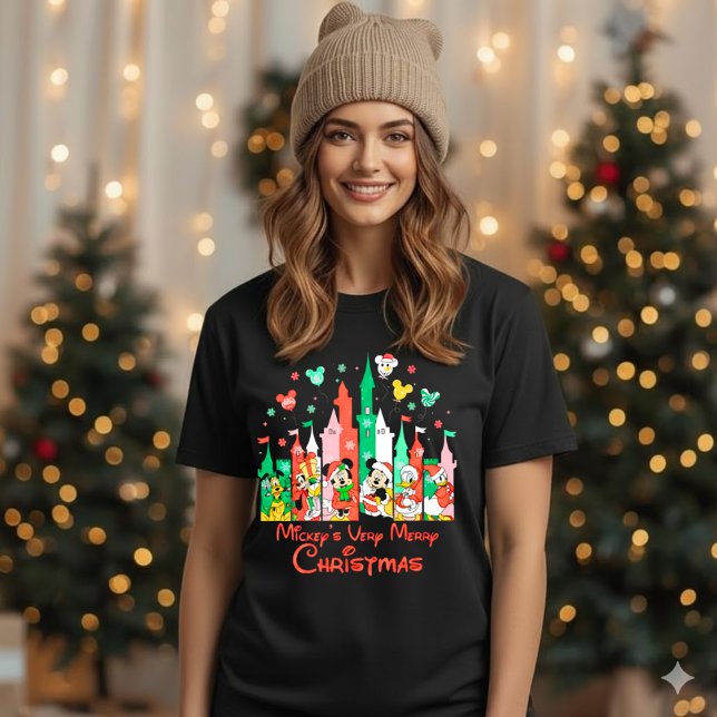 Mickey & Friends Very Merry Christmas Castle Disne T Shirt (Skapare uppladdad)