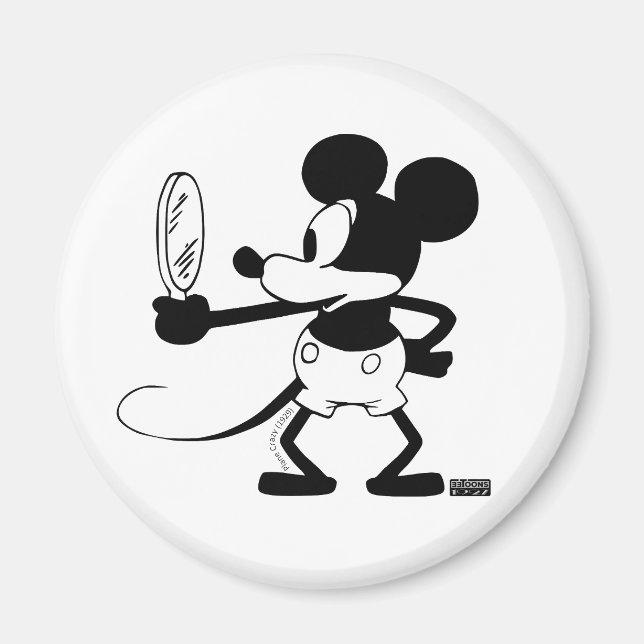 Mickey - Looking in the Mirror (Plane Crazy, 1929) Magnet (Framsidan)