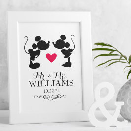 Mickey & Minnie Bröllop | Silhouette Poster