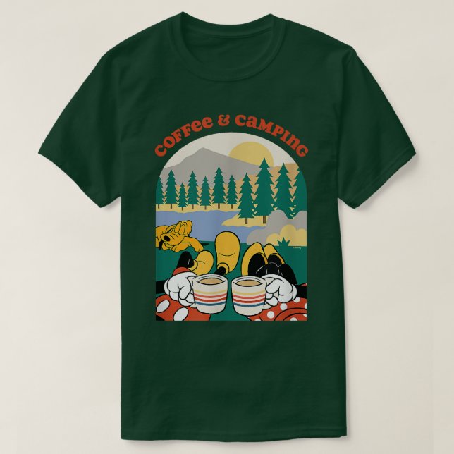 Mickey & Minnie MouseCoffee & Camping T Shirt (Design framsida)