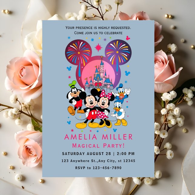 Mickey Minnie Vänner Festa Inbjudningar (Skapare uppladdad)