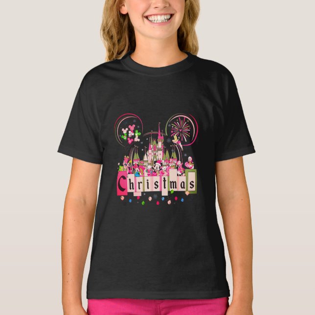Mickey Mouse Ears, Castle & Disney Characters T Shirt (Framsida)