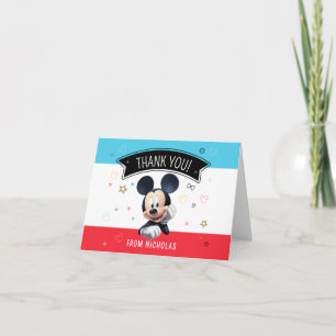 Mickey Mouse Födelsedags Rolig Vikad Tacksamhetsko Tack Kort