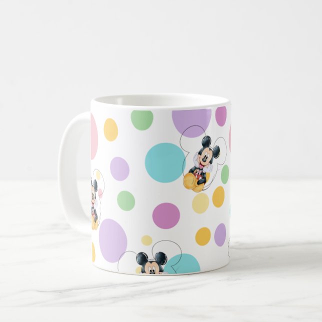 Mickey Mouse Polka Dot Baby Shower Kaffemugg (Framsida vänster)