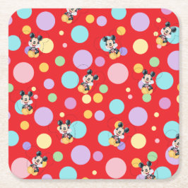 Mickey Mouse Polka Dot red Baby Shower Underlägg Papper Kvadrat
