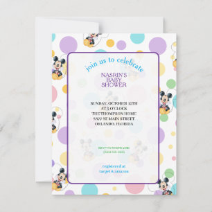 Mickey Mouse prickig baby shower Inbjudningar