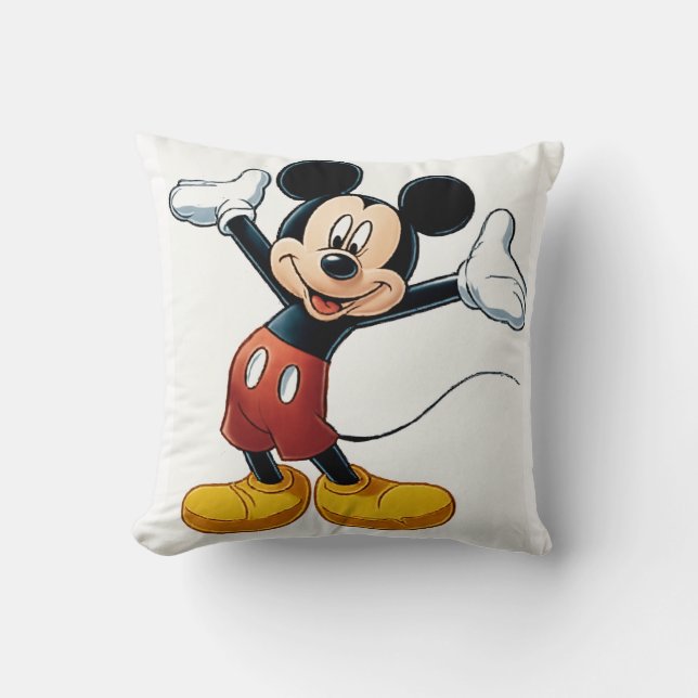 Mickey Mouse Pumpkin Character - Halloween Tecknad Kudde (Framsida)
