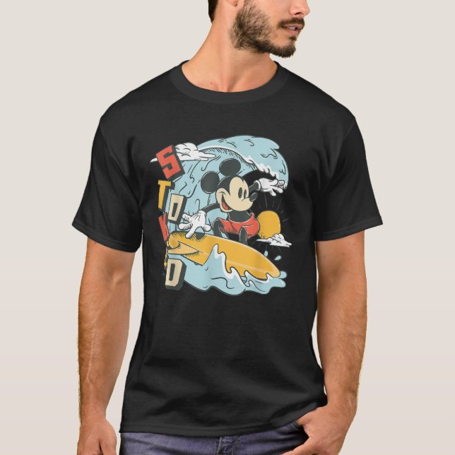 Mickey Mouse Summer Surfa Stoked T Shirt (Framsida)